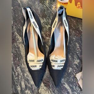 Dior J'Adior Black and White Mesh Heels